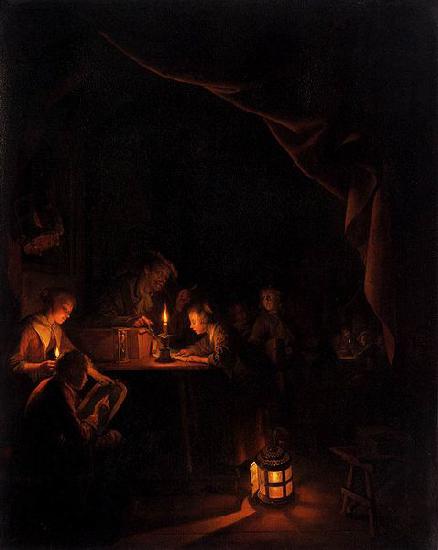 Gerard Dou The Night School. oil painting picture